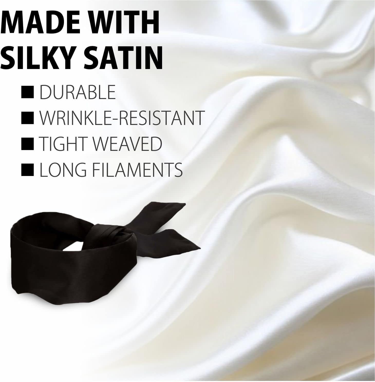 Lang Horn 2 pcs Silk Satin Blindfold Eye Mask Sleep Mask Soft Satin Eye Cover Si