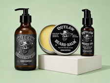 UNSCENTED Beard & Face Wash, Beard Oil & Beard Balm Set