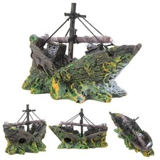 Pirate Ship Wreck Aquarium Fish Tank Decorations Vintage Resin Landscape Design