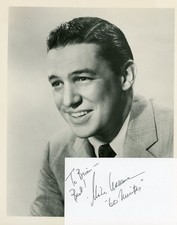 Mike Wallace - Signed Index Card with a B&W Vintage Photograph
