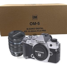 New OM SYSTEM OM-5 Ver.1 SILVER Camera ED12-45mmPRO BLACK Lens Micro 4/3