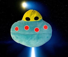 Target Bullseye UFO Alien Space Decorative Plush Throw Pillow 14.5”x14” Space