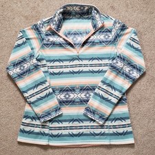 Eddie Bauer women's Aztec Fleece 1/4 Zip Pullover Sweater Southwest Size Med