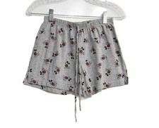 Disney Kids Gray Sleep Shorts Graphic Mickey Mouse Prints Pull On Drawstring S