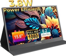 YUBWVO 15.6" 1080P Travel Monitor for Laptop Aluminum Alloy/3.8W