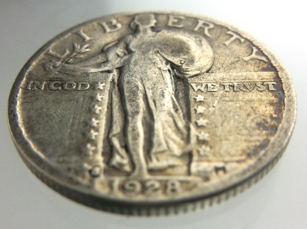 1928 United States 25 Cents Standing Liberty KM# 145 Silver