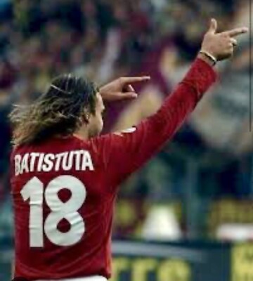 AS ROMA BATISTUTA #18 football name print and number 2000/01 Serie