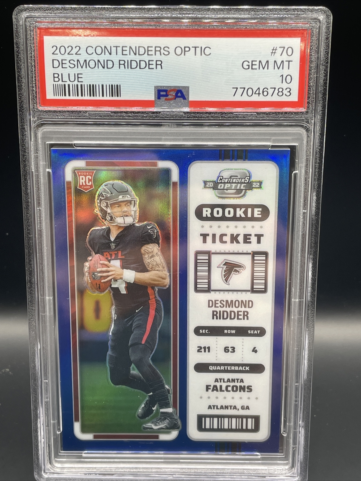 2022 Contenders Optic Desmond Ridder Rookie Ticket Blue Prizm /99 #70 PSA 10