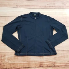 VINTAGE Nike Performance Top Womens Medium Blue Outdoors Full Zip Active Ladies