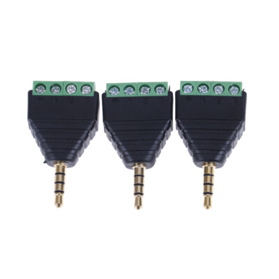4Pole Stereo AV Screw Terminal Jack 3.5mm Male 4Pin Terminal Plug Connec'b$