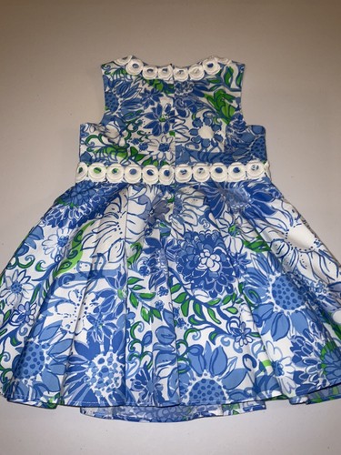 Lilly Pulitzer NWT Girls Idala Dress Frenchie Blue Suns Out $108 Size 4,6 - Picture 6 of 14
