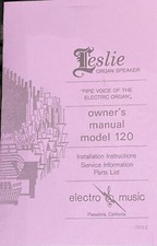 Leslie Speakers Manual Model 120