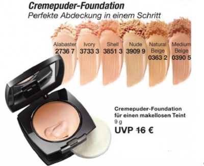 Avon True Cremefoundation pudrigem Finish/ Creme to Powder LSF 15  Restbestand