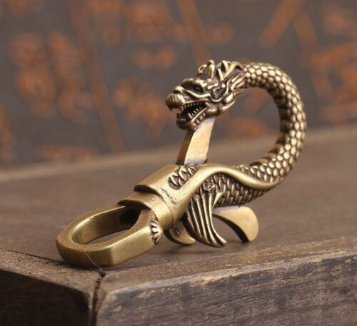 Porte-clés tête de dragon perles cuivre homard fermoir porte-clés taille boucle porte-cadeau - Photo 1 sur 44