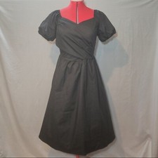 Black Puff Sleeves Dress Wrap Top Bodycon