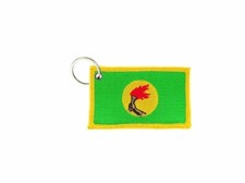 Keychain keyring embroidered embroidery patch double sided flag zaire