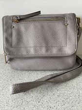 Tu Ladies Mink Grey Handbag, Several Pockets, Adjustable Strap