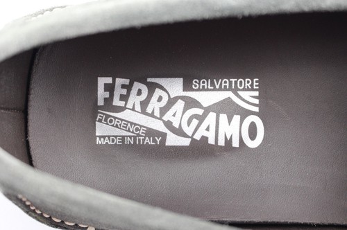 Men's SALVATORE FERRAGAMO 'Parigi' Gray Suede Loafers Size US 8.5 - D - Picture 5 of 6