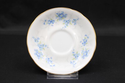 Bone China Royal Standard Untertasse UT Blaue Blumenranke mit Goldrand Porzellan