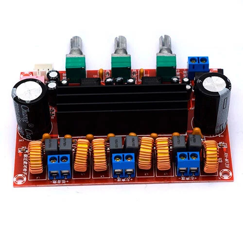 Digitale Audio Verstärkerplatine TPA3116D2, DC12V-24V,  2,1-Kanal, 2x50W+100W (S - Bild 2 von 2