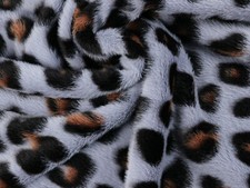 FELLIMITAT Fell Plüsch Stoff Kunstfell Tierfell Leopard RAUCHBLAU EUR 17,98/m