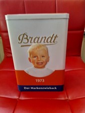 Blechdose Brandt Zwieback, 24x10x15 cm, Gesichter, Retro, Dose, Vintage