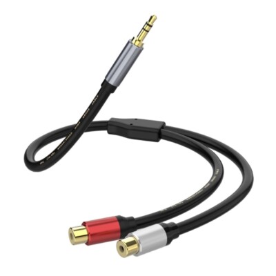Universal 3.5mm to 2RCA Audios Cable for Connecting Devices to Amplifiers