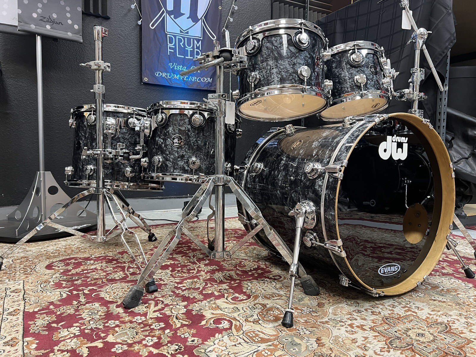 DW Collectors Black Diamond 5pc Drum Set eBay