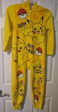 Pokemon Pikachu Hoodie Union Suit One Piece Pajamas 8 Boys NWOT