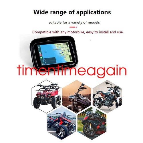 5'' Touch Outdoor Portable Waterproof Motorcycle Navigator GPS Car Play Android - Foto 10 di 18