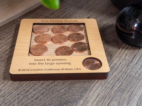 10 Penny Puzzle - Ein Kreisverpackungsproblem - Zehn neuwertige Pennies sind enthalten - Bild 8 von 8