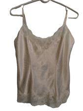 Victoria's Secret 100 silk satin  lace ivory camisole small adjustable NWOT