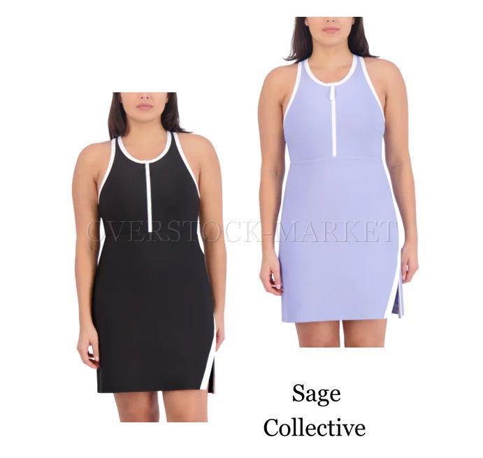 sage collective dress with shorts Sage Collective Ladies Active Tennis Dress with Shorts | Blue | Large