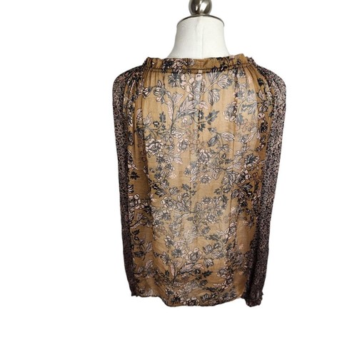Free People Hendrix Floral Semi Sheer Long Sleeve Blouse Women's Medium - Picture 5 of 7