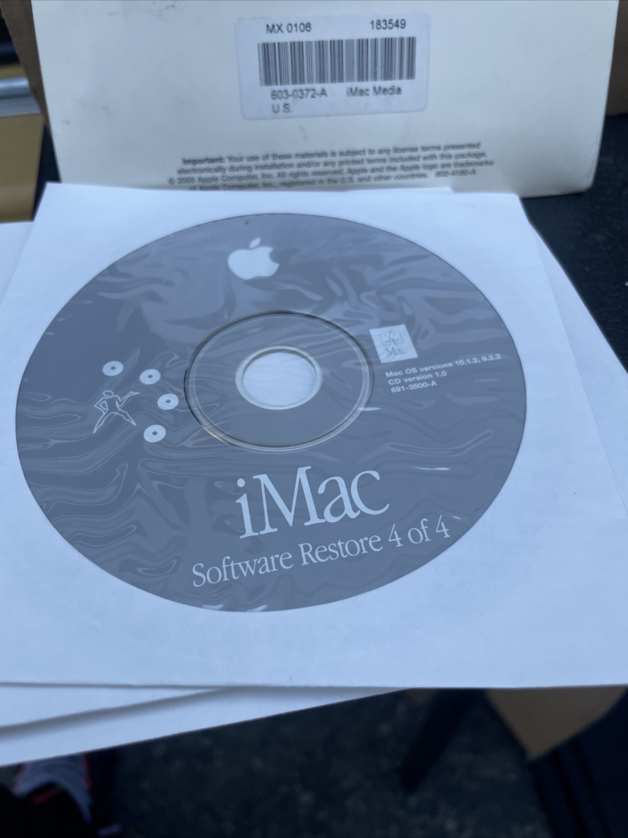 2002 Apple iMac Mac OS X Install Disc CD 10.1.2 CD Version 1.0