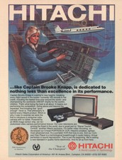 1984 Hitachi: Captain Brooke Knapp Vintage Print Ad