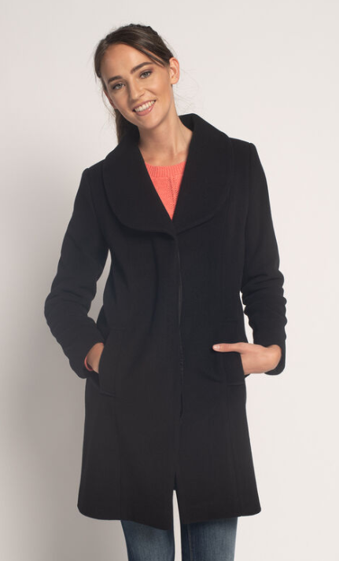 Kurzmantel schwarz Wollmantel modische Schnitt klassisch