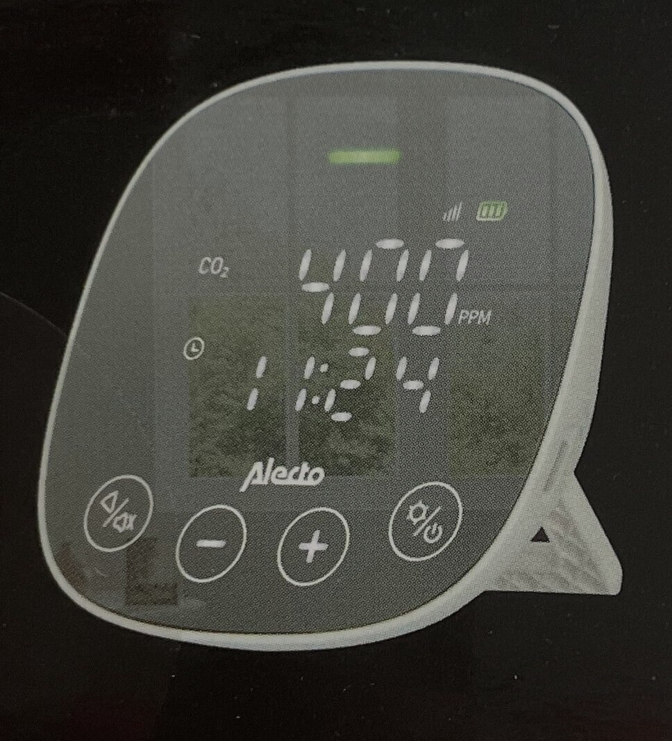 Professionelles CO2 Messgerät Alecto Alarm AQ30 NDIR-Sensor Feuchtigkeitsmesser