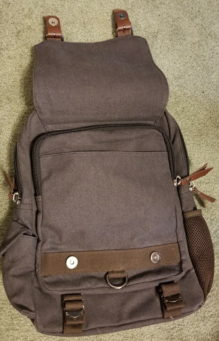 Canvas Backpack Gray Multipurpose - image 2