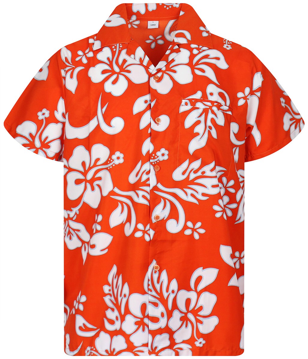 Funky Hawaiian Shirt Hibiscus Orange Australia