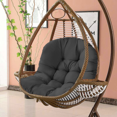 Dark Grey Garden Hanging Swing Chair Replacement Egg Chair Cushion Outdoor  Patio UK