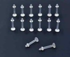 100pcs Body Piercing -Uv Flexible Retainer Lip Labret Ring Bar Lip Piercing