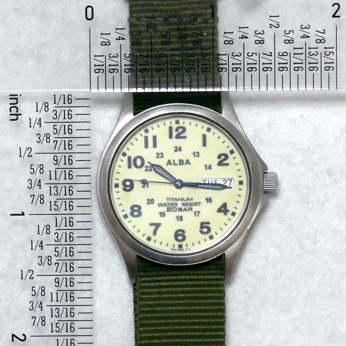 SEIKO ALBA Military Field Watch 7N43-0AE0 2005 Titanium Full