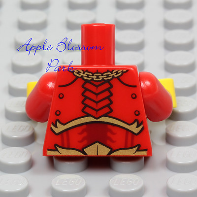 NEW Lego Chima RED MINIFIG TORSO -Dark Gold Fire Chi Chain Pendant
