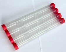 Pack of 4 Clear 1.25 in (32mm) Float Tubes Length 12 inch (30cm) & End Caps