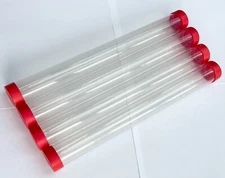 Pack of 4 Clear 1.25 in (32mm) Float Tubes Length 12 inch (30cm) & End Caps
