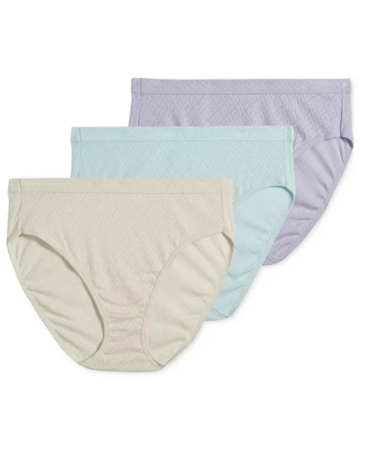 Paquete de 3 ropa interior cómoda para mujer Jockey corte francés VELO VIOLETA ASST respirar Foto 2 de 4