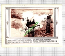 American Battle Ship Fighting Tops  World War One WW1 --  1915 Cutting / Print