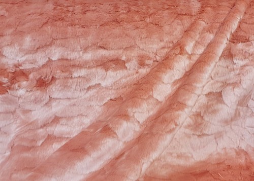 Webpelz Kurzhaar Kunstfell Fell Stoff Altrosa Gemustert Deko Teppich NB3554 - Bild 5 von 6