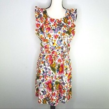 City Streets Cotton Womens mini dress Floral Sleeveless Ruffle Dress size S